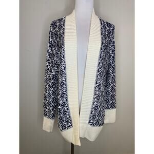Gap XS / S Navy Blue Cream Heavy Cardigan Open Front